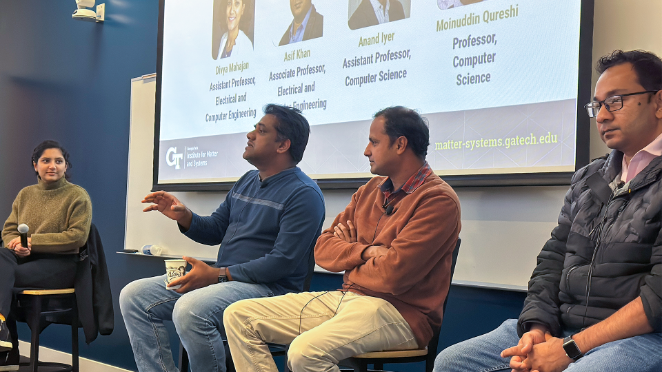 Panelists speaking at the Boundaries and Breakthroughs panel series